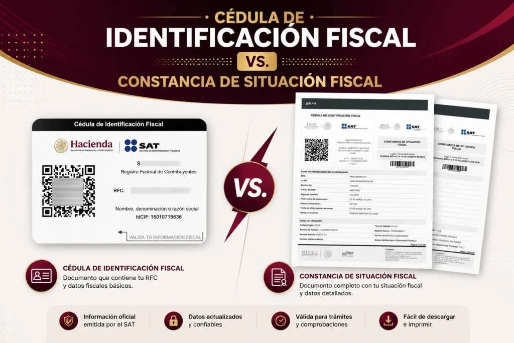 Cédula de Identificación Fiscal VS Constancia de Situación Fiscal