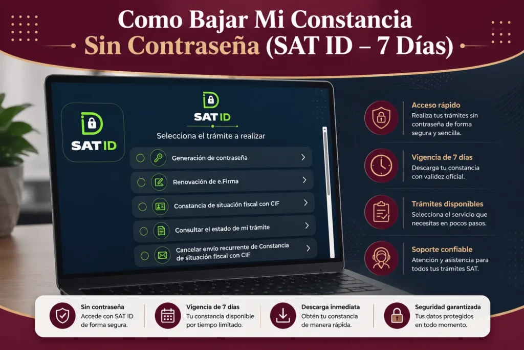 Como Bajar Mi Constancia Sin Contraseña (SAT ID – 7 Días)