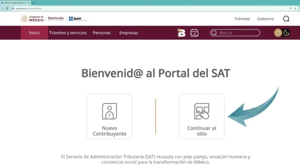 Ingresa al portal oficial del SAT en sat.gob.mx