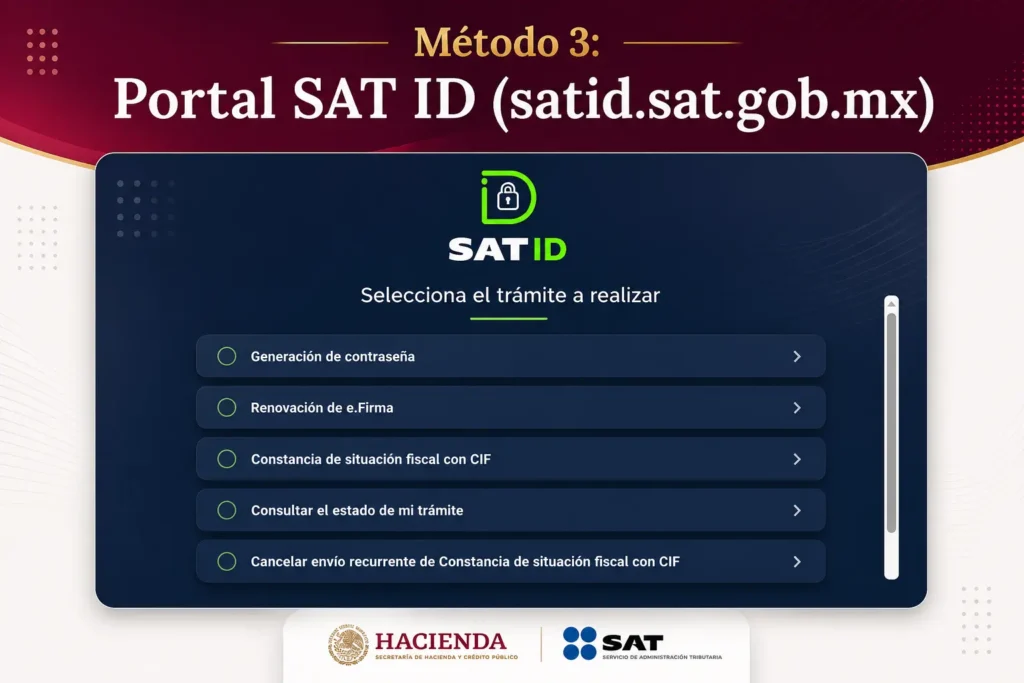 Método 3: Portal SAT ID (satid.sat.gob.mx)