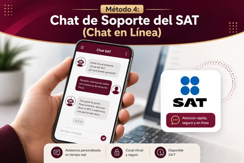 Método 4: Chat de Soporte del SAT (Chat en Línea)