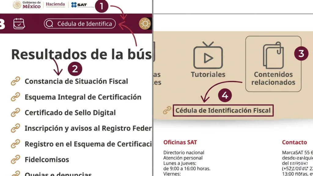 Paso 2: Busca la opción de CIF En el menú principal localiza "Trámites del RFC" y selecciona "Obtén tu Cédula de Identificación Fiscal".